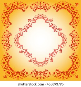 frame ornament  with orange