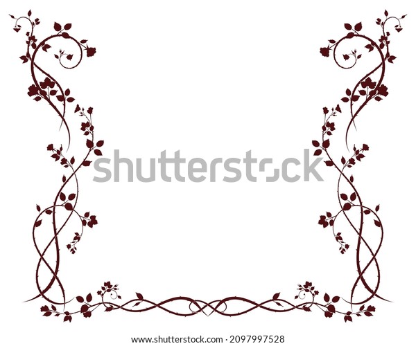Frame ornament patterns rose vine and flowers.\
vector stock image