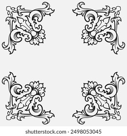 Diseño de Ilustración vectorial de adorno de marco