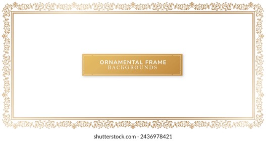 frame ornamental elegant vector template golden colors for decoration certificate of completion template, wedding invitation cover, stationery design material, deck screen printing, paper craft prints