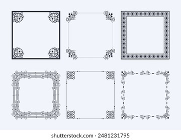 Frame ornamental elements design collection