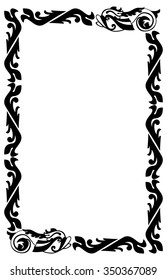 Frame with ornamental fish in medieval style