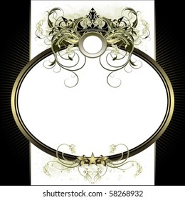 Frame with ornamental heraldic elements