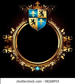 Frame with ornamental heraldic elements