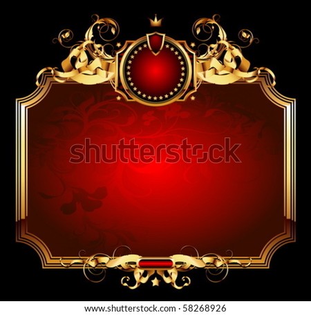 Frame with ornamental heraldic elements