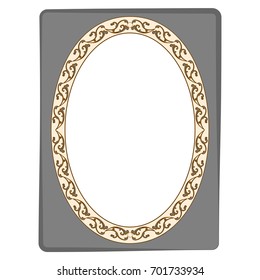 Frame oval on rectangle card. Fashion graphic background design. Modern stylish abstract texture. Colorful template for prints, textiles, wrapping, wallpaper. Design flat element. Vector illustration