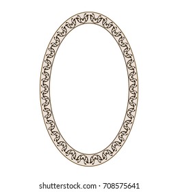 Frame oval of twig card. Fashion graphic background design. Modern stylish abstract texture. Colorful template for prints, textiles, wrapping, wallpaper. Design flat element. Vector illustration