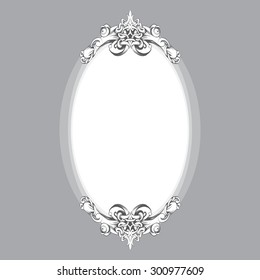 frame oval vintage baroque flowers