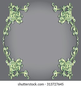 frame oval vintage baroque flowers