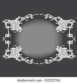 frame oval vintage baroque flowers
