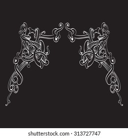 frame oval vintage baroque flowers