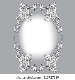 frame oval vintage baroque flowers