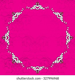 frame oval vintage baroque flowers vector