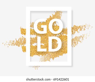 Frame over gold background. Gold concept. Premium luxury banner. Vector illustration