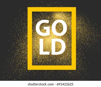 Frame over gold background. Gold concept. Premium luxury banner. Vector illustration