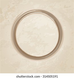 Frame over old paper texture. Decorative ink drawn zen frame border over rice paper background.
