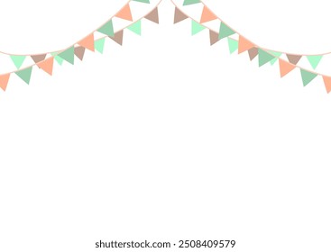 Frame of overlapping triangular pale garlands. Ornament.
