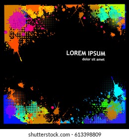 Frame of paint stains. Vector