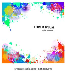 Frame of paint stains. Vector