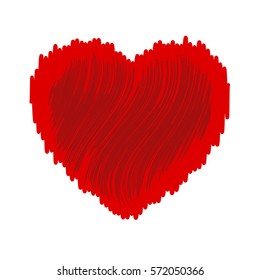 Frame painted valentine heart texture. Isolated placer circle red love symbol. Grunge holiday romantic sign. Stroke shaded border. Icon, badge, label background. High detailed quality. EPS10 vector.