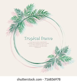 Frame with palm leaves