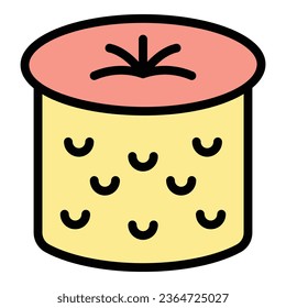 Frame panettone icon outline vector. Cake food. Baked slice color flat