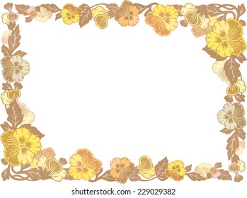 frame of pansies