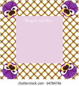 frame with pansy