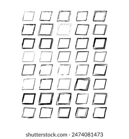 Frame parallelogram texture element, outline border grunge shape icon, decorative doodle for design in vector illustration