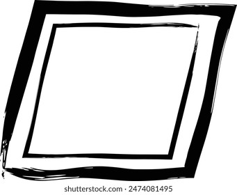 Rahmenparallelogramm Texturelement, Umrissrand Grunge Form Symbol, dekorative Doodle für Design in der Vektorillustration