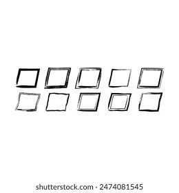 Rahmenparallelogramm Texturelement, Umrissrand Grunge Form Symbol, dekorative Doodle für Design in der Vektorillustration
