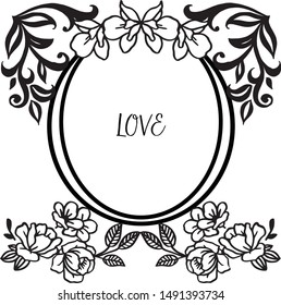 Frame pattern with beauty wallpaper of leaf flower, for elegant card love. Vector