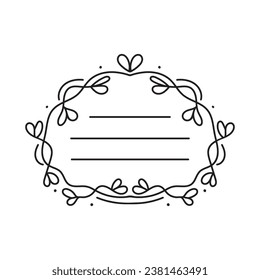 Frame with a pattern. Black. The print is used for packaging design, logo. Vector hand drawn illustration. For scrapbooking.