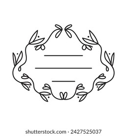 Frame with a pattern. Black. The print is used for packaging design, logo. Vector hand drawn illustration. For scrapbooking.