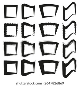 Diseño de patrón de marco. Textura de borde negro. Ilustración de borde geométrico. Vector arte audaz.