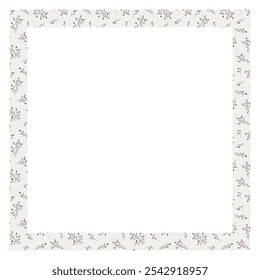 Frame pattern of leaves and red berries. Design for Holidays decoration, wrapping paper, print, fabric or textile.