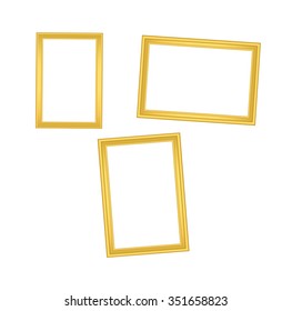 frame pattern, metal gold, precious metals, three frames, vector