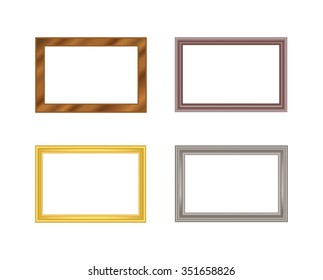 frame pattern, metal gold, metal silver, wood, precious metals, four rectangular frame vector