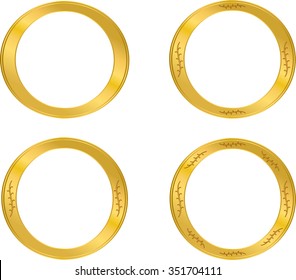 frame pattern, metal gold, metal silver, wood, precious metals, four round frame vector