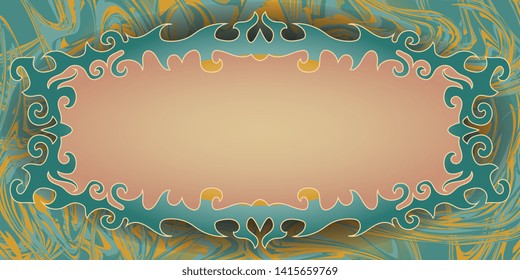 Frame. Patterned frame. Baroque style. Frame in a classic style. Ornate frame. Marble texture. Banner. Business card. Flyer. Vector graphics