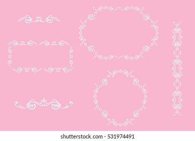 frame patterned white on a pink background