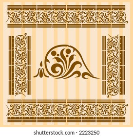 Frame patterns in Greco Roman style. Repeated patters allows you to build a continuous border or frame of any size - VECTOR