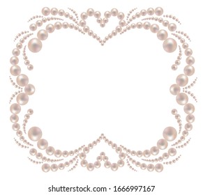 frame with pearl pattern on a white background