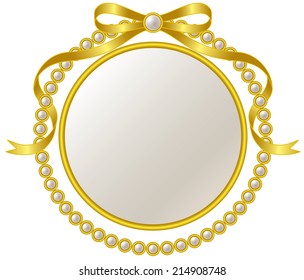 Frame and pearl ribbon of gold 