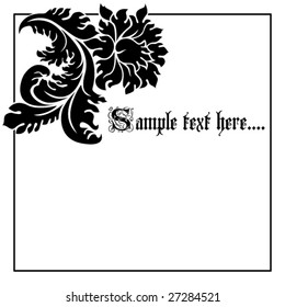 frame with peony