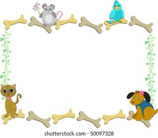 Frame of Pets and Bones Vector