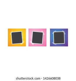 frame photo colage with tape vector
