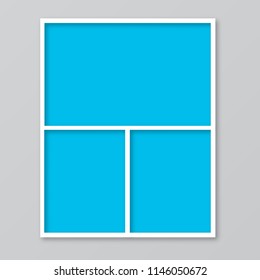 Frame photo collage. Mood board vector illustration. Timeline for photographers. Cover for blog boards, websites, banners, posters. Easy to edit mockup template for storyboards, presentations, etc.