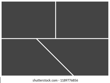 Frame for photo collage or picture vector illustration. Template frame for photo.  Layers grouped for easy editing illustration. For your design.