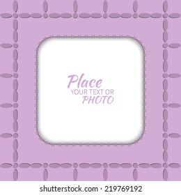 frame for photo with embroidered purple background